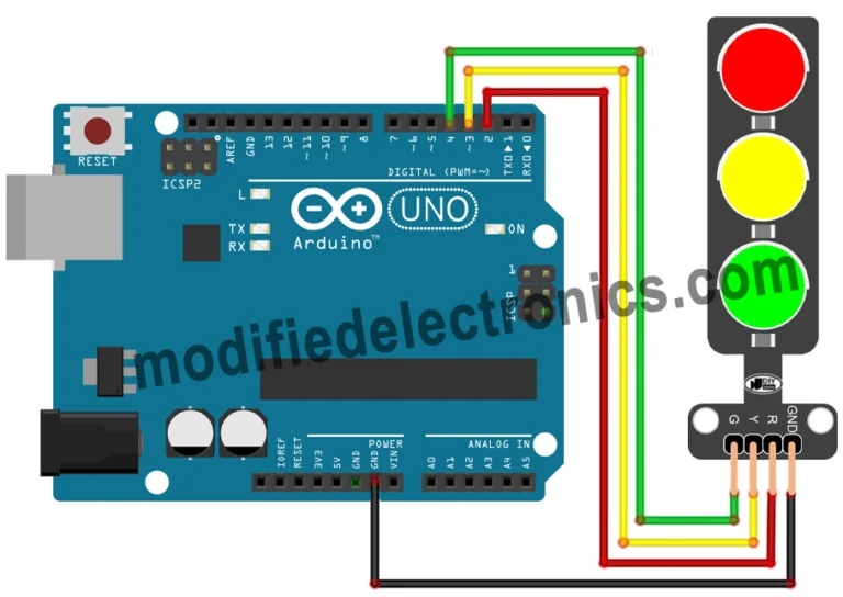 How to Make Traffic Light Project using Arduino
