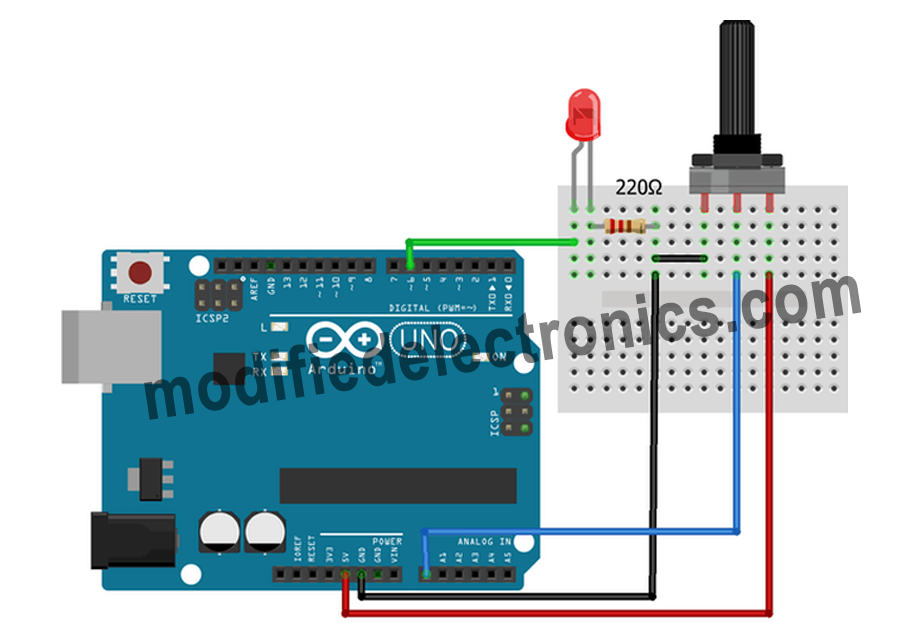 How to Potentiometer Fade LED Arduino Tutorial